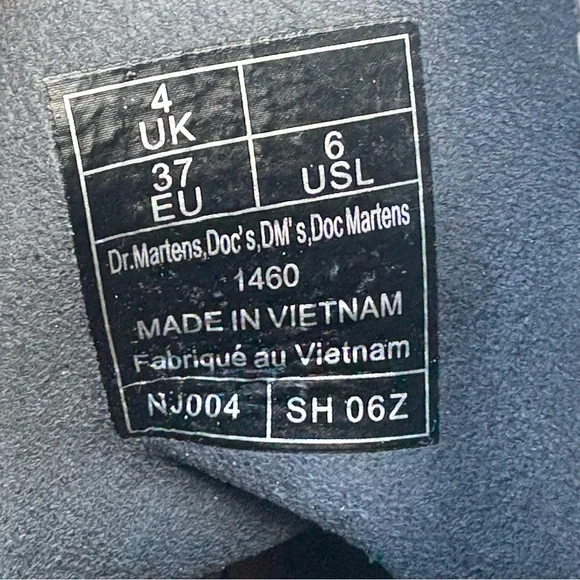 Dr. Martens Women's 1460 Decayed Roses Leather Combat Ankle Boots Black Size 6 - Picture 6 of 8